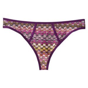 MISSONI for TARGET Mesh THONG Iconic ZIGZAG Multicolor SHEER ( XS )